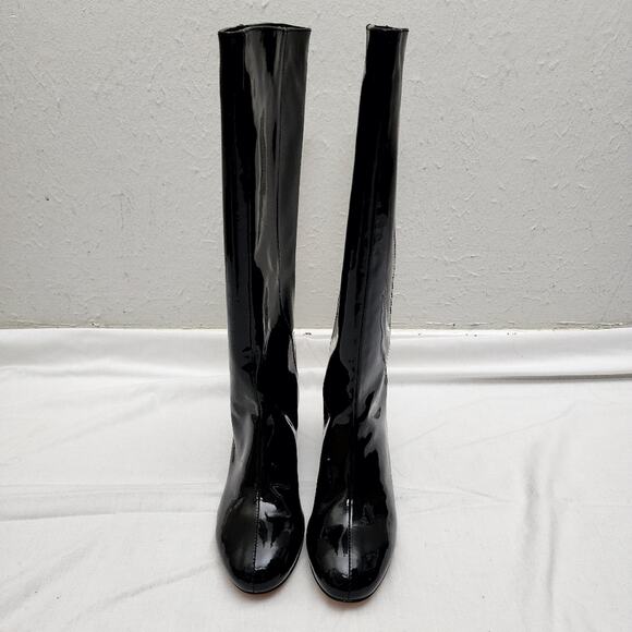 NEW J. Crew Italian Leather Knee High Black Patent Leather Tall Boot 10.5 - Picture 9 of 13